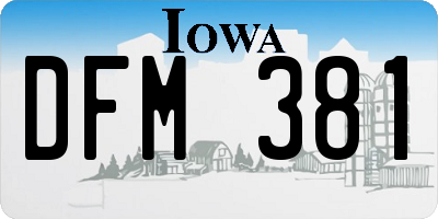 IA license plate DFM381