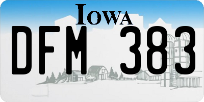 IA license plate DFM383