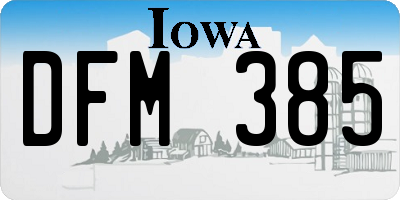IA license plate DFM385
