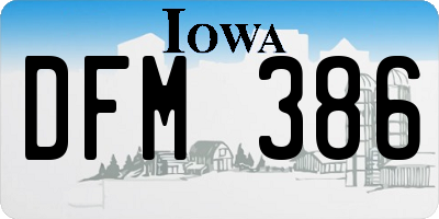 IA license plate DFM386