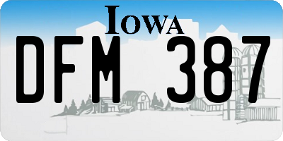 IA license plate DFM387