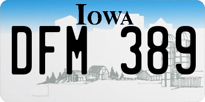 IA license plate DFM389