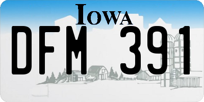 IA license plate DFM391