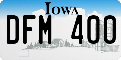 IA license plate DFM400