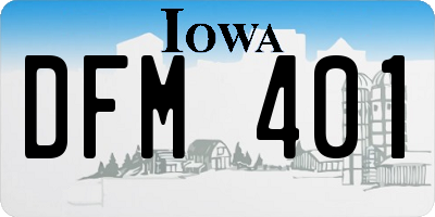 IA license plate DFM401