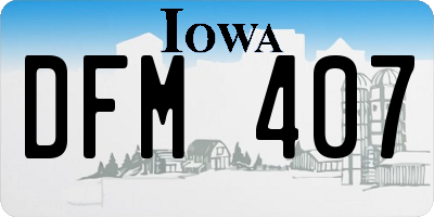 IA license plate DFM407
