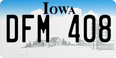 IA license plate DFM408