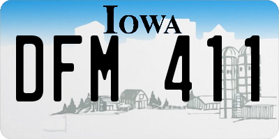IA license plate DFM411