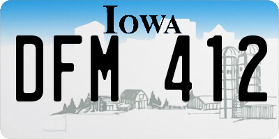 IA license plate DFM412