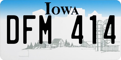 IA license plate DFM414
