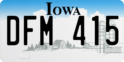 IA license plate DFM415