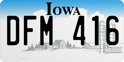 IA license plate DFM416