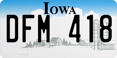 IA license plate DFM418