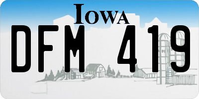 IA license plate DFM419