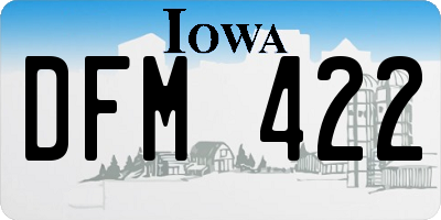 IA license plate DFM422