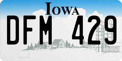 IA license plate DFM429