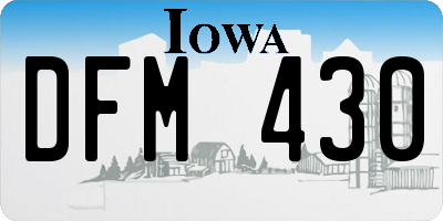 IA license plate DFM430