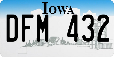 IA license plate DFM432