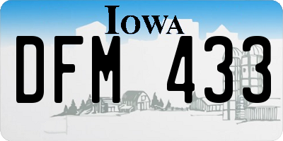 IA license plate DFM433