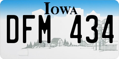 IA license plate DFM434