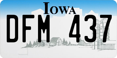 IA license plate DFM437