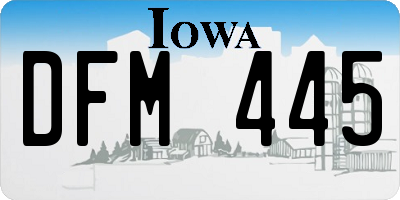 IA license plate DFM445