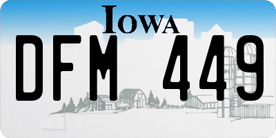 IA license plate DFM449