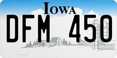 IA license plate DFM450