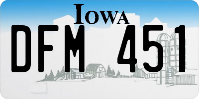 IA license plate DFM451