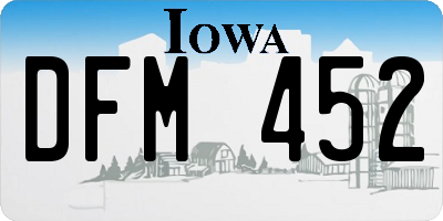 IA license plate DFM452