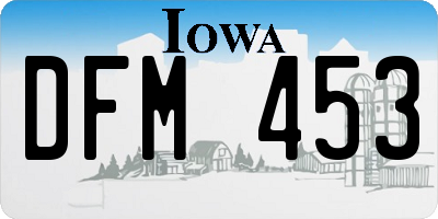 IA license plate DFM453