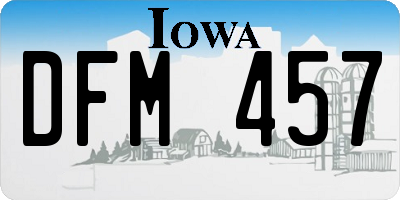 IA license plate DFM457