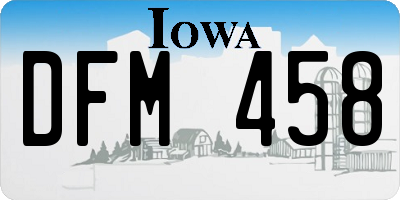 IA license plate DFM458