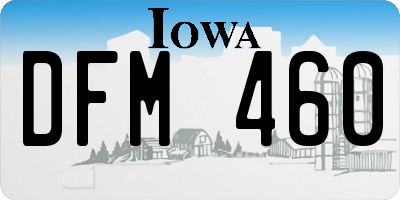 IA license plate DFM460