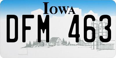 IA license plate DFM463