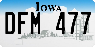 IA license plate DFM477