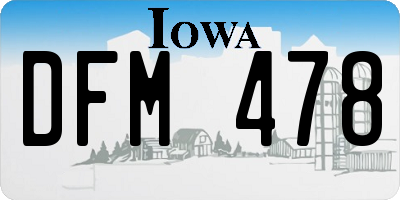 IA license plate DFM478