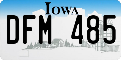 IA license plate DFM485