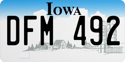 IA license plate DFM492