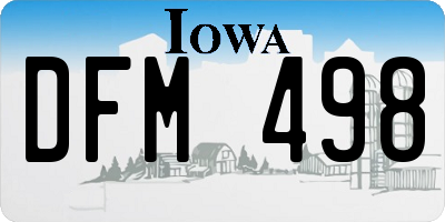 IA license plate DFM498