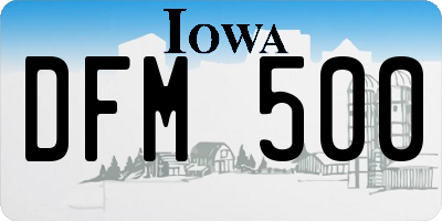 IA license plate DFM500