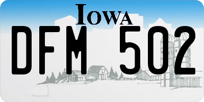 IA license plate DFM502