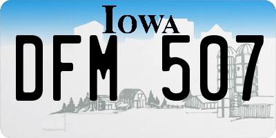 IA license plate DFM507