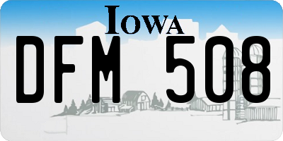 IA license plate DFM508