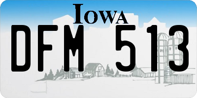 IA license plate DFM513