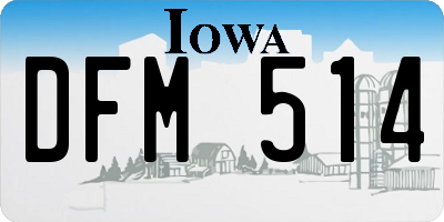IA license plate DFM514