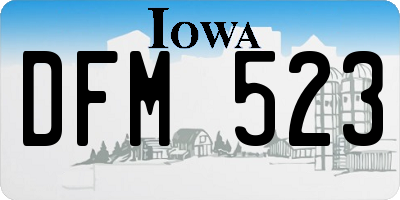 IA license plate DFM523