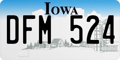 IA license plate DFM524
