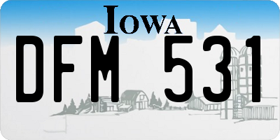 IA license plate DFM531