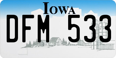 IA license plate DFM533